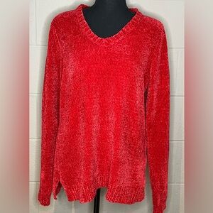 Karen Scott Vibrant Red V-Neck Sweater BNWT